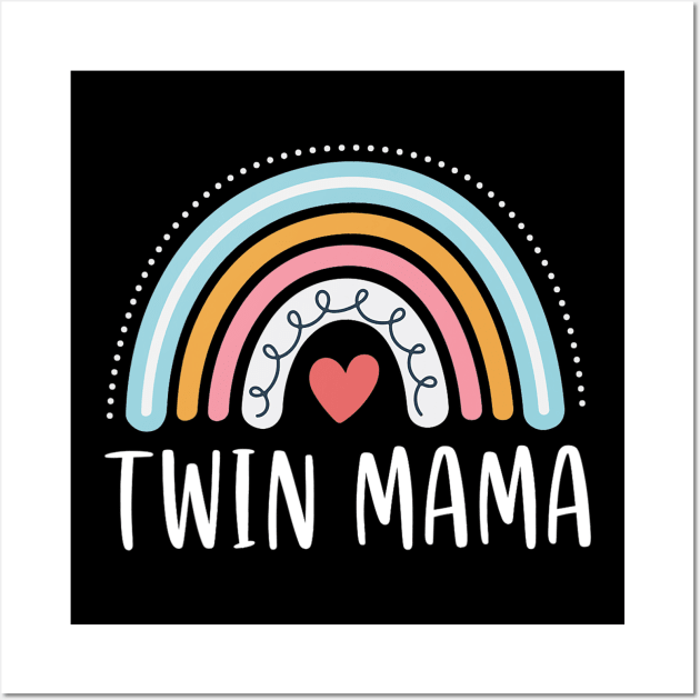 Twin Mama Gifts For Women Funny Mom Of Two Rainbow Wall Art by tabbythesing960